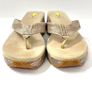Volatile snakeskin high end thong wedges comfortable size 10 women’s